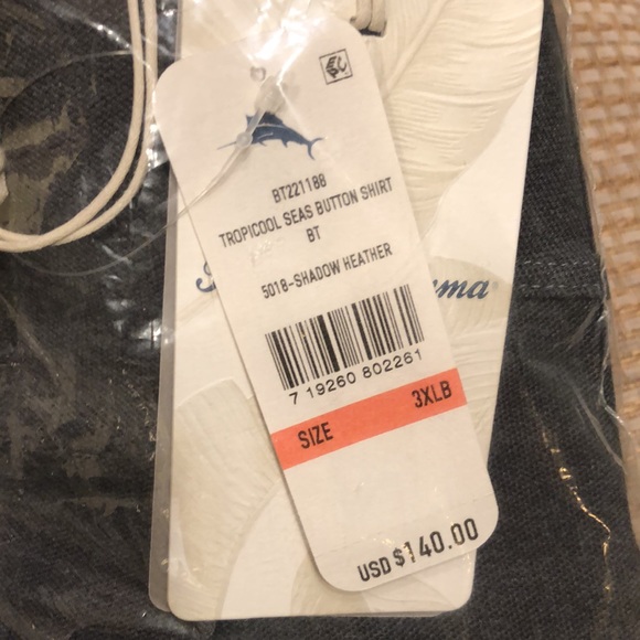 Tommy Bahama Big & Tall Tropicool Seas Button IslandZone® Knit Camp Shirt (new) - Picture 5 of 8